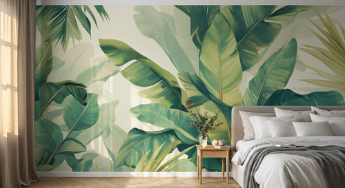 Design A0376 — Papier peint Palmier Tropical Vert - Collection 1 — Novomur