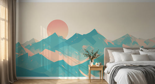 Design A0555 — Papier peint Paysage Montagne Minimaliste - Collection 2 — Novomur