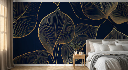 Design A0614 — Papier peint Art Déco Éventails et Or - Collection 1 — Novomur