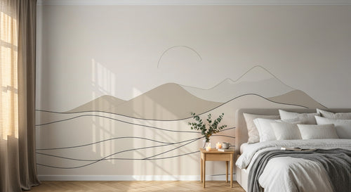 Design A0667 — Papier peint Paysage Montagne Minimaliste - Collection 1 — Novomur