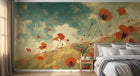 Design A0675 — Papier peint Coquelicots et Fleurs Sauvages — Novomur