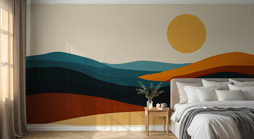 Design A0901 — Papier peint Paysage Montagne Minimaliste - Collection 1 — Novomur