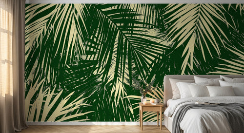 Design A0906 — Papier peint Palmier Tropical Vert - Collection 4 — Novomur