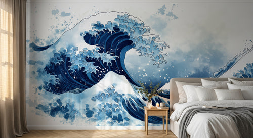 Design A0925 — Papier peint Mont Fuji et Hokusai — Novomur