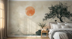 Design A0991 — Papier peint Asie Encre Noire Montagne — Novomur