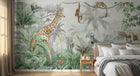 Design B021 — Papier peint Safari panoramique jungle brumeuse — Novomur