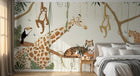 Design B023 — Papier peint Safari illustration plate vectorielle saturee — Novomur