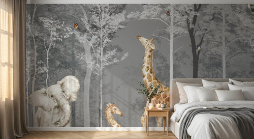 Design B031 — Papier peint Safari Savane Aquarelle - Collection 2 — Novomur