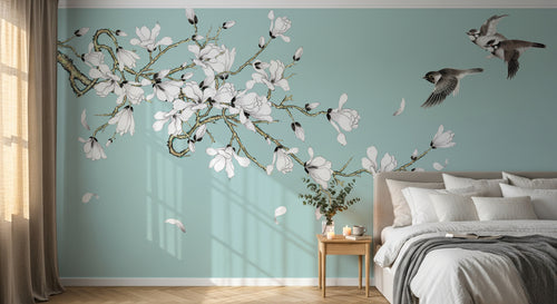 Design C0654 — Papier peint Cerisier Blanc et Prunier — Novomur