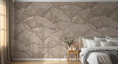 Design C0658 — Papier peint Art Déco Éventails et Or - Collection 1 — Novomur