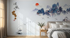 Design C0870 — Papier peint Asie Encre Bleue — Novomur