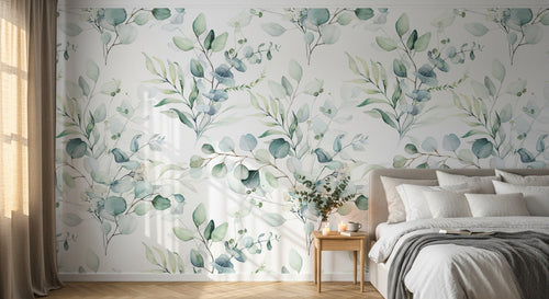 Design D0128 — Papier peint Eucalyptus Botanique Sauge — motif standard — Novomur