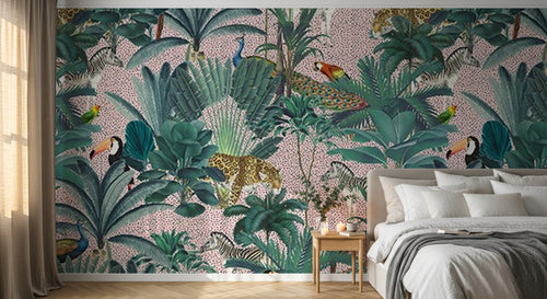 Design D0170 — Papier peint Palmier Tropical Vintage Sépia — Novomur