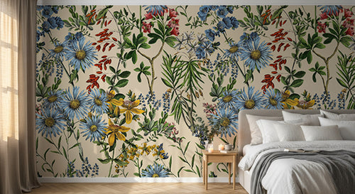 Design D0220 — Papier peint Coquelicots et Fleurs Sauvages — motif grand — Novomur