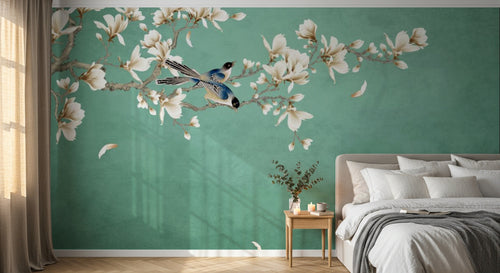 Design D0266 — Papier peint Cerisier Blanc et Prunier — Novomur