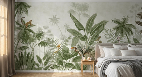 Design D0328 — Papier peint Palmier Tropical Vert - Collection 1 — Novomur