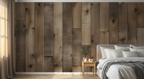 Design D0996 — Papier peint Bois Rustique Brun - Collection 2 — Novomur