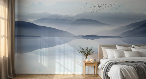 Design E0284 — Papier peint Paysage Montagne Réaliste — Novomur