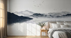 Design E0353 — Papier peint Asie Encre Noire Montagne — Novomur