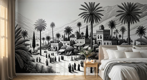 Design F0310 — Papier peint Paysage Désert et Cactus — Novomur