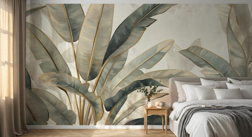 Design F0356 — Papier peint Palmier Tropical Vert - Collection 3 — Novomur