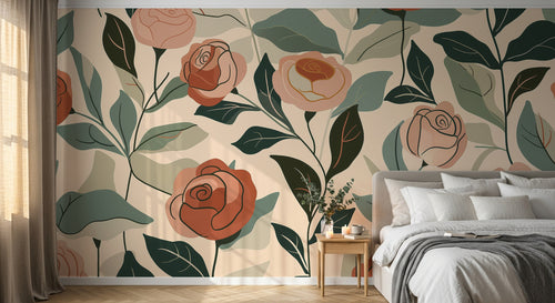Design F0875 — Papier peint Floral Pivoines et Roses - Collection 2 — Novomur