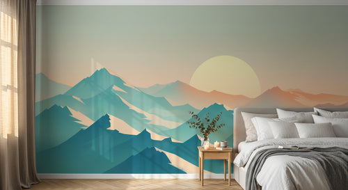 Design F0903 — Papier peint Paysage Montagne Minimaliste - Collection 1 — Novomur
