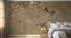 Design FC026 — Papier peint Chinoiserie prunier en fleurs et oiseaux — Novomur