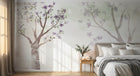 Design FC176 — Papier peint Arbres en fleurs violettes pastel doux — Novomur