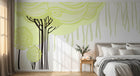 Design FC220 — Papier peint Arbres stylises tourbillon vert pale — Novomur