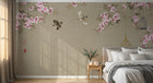 Design FC246 — Papier peint Cerisier en fleurs oiseaux et cage doree — Novomur