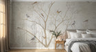 Design FC269 — Papier peint Grand arbre nu oiseaux brume — Novomur