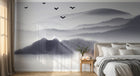 Design FC350 — Papier peint Paysage encre sumi-e montagnes barque — Novomur