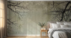 Design L0344 — Papier peint Branches nues fond gris vintage — Novomur