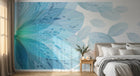 Design L0354 — Papier peint Grande fleur bleue eclatee turquoise — Novomur