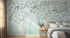 Design L0392 — Papier peint Branches feuilles vert d'eau cascade — Novomur