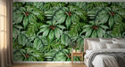 Design L0697 — Papier peint Pattern feuilles palmees vert dense — Novomur