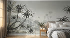 Design SD0032 — Papier peint Palmier Tropical Noir et Blanc — Novomur