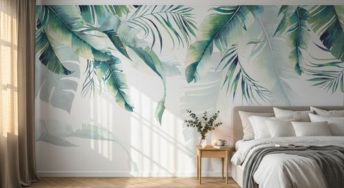 Design SD0116 — Papier peint Palmier Tropical Vert - Collection 1 — Novomur