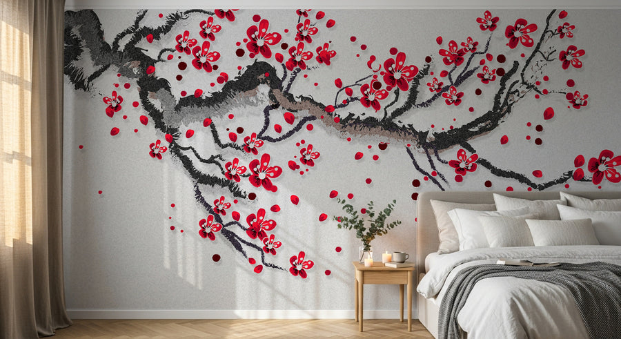 Design SD0171 — Papier peint Cerisier en Fleurs — Novomur