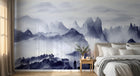Design SD0445 — Papier peint Asie Encre Bleue — Novomur