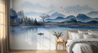 Design SD0489 — Papier peint Asie Encre Bleue — Novomur