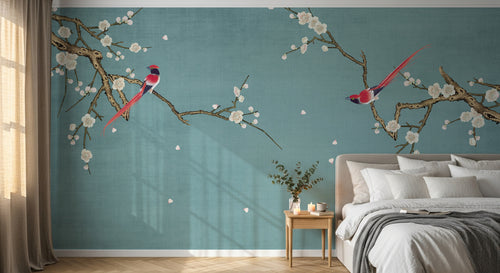 Design SD0723 — Papier peint Cerisier Blanc et Prunier — Novomur