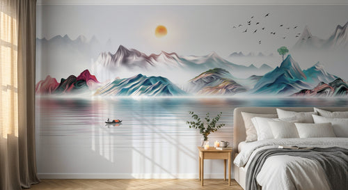 Design SD0787 — Papier peint Paysage Montagne Réaliste — Novomur