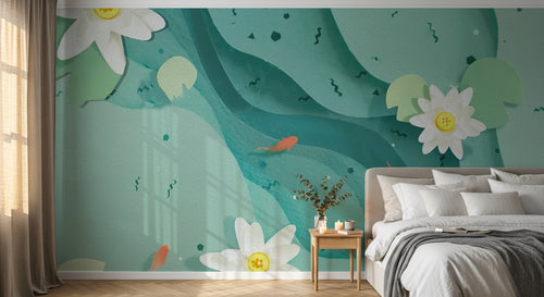 Design SK0002 — Papier peint Asie Encre Bleue — Novomur