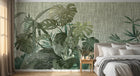 Design SK0055 — Papier peint Palmier Tropical Vert - Collection 2 — Novomur