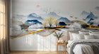 Design SK0133 — Papier peint Asie Encre Bleue — Novomur