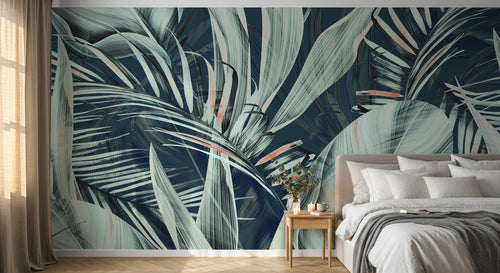 Design SK0176 — Papier peint Palmier Tropical Vert - Collection 2 — Novomur