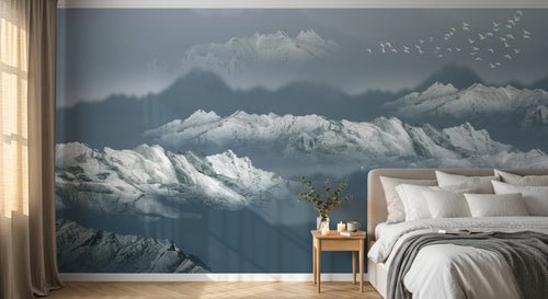 Design SK0177 — Papier peint Paysage Montagne Réaliste — Novomur