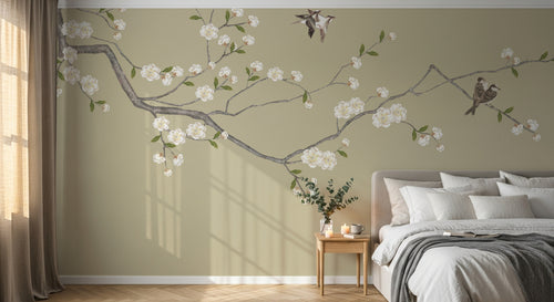 Design SK0756 — Papier peint Cerisier en Fleurs — Novomur